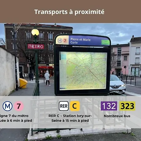 Spacieux T3 Avec Terrasse, Proche Paris & Metro 7 * Ivry-sur-Seine